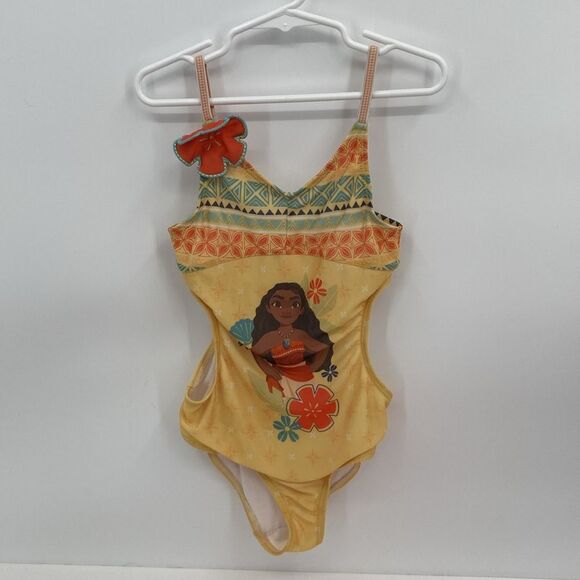 Disney Store Moana Swimsuit One Piece Cutout sides approximately size 6/6x - Picture 1 of 11